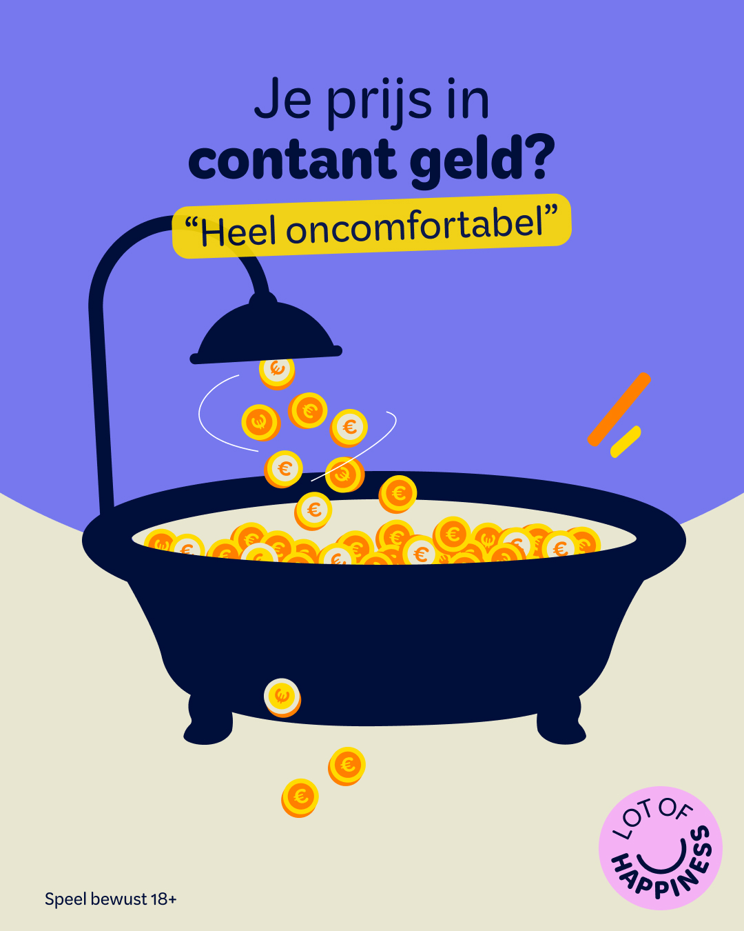 ‘Letterlijk zwemmen in je prijzengeld? 
Leuk idee… tot je het probeert’